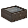 Wolf Earth Watch Stand Box In Coffee