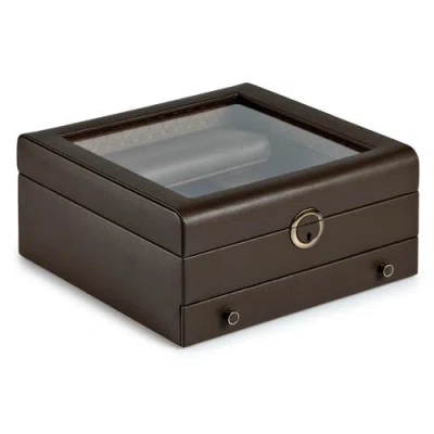 Wolf Earth Watch Stand Box In Coffee