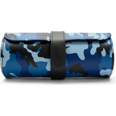 Wolf Elements Triple Watch Roll With Capsule In Blue