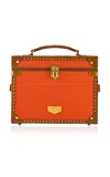 Wolf Ida Canvas And Leather Trunk Jewelry Box In Orange