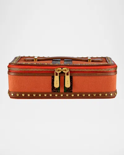 Wolf Ida Travel Zip Jewelry Case In Orange