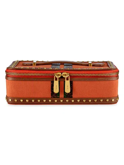 Wolf Ida Travel Zip Jewelry Case In Orange