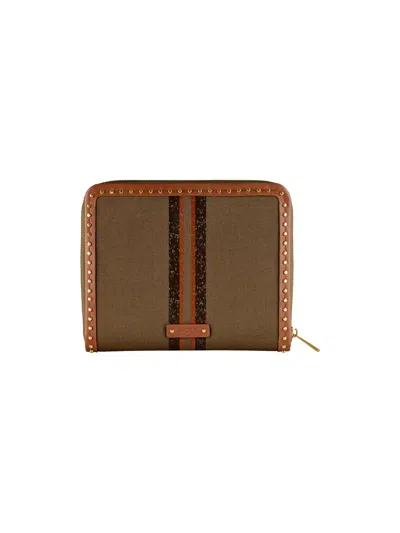 Wolf Ida Travel Zip Jewelry Portfolio In Brown