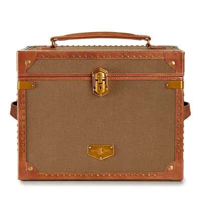 Wolf Vegan Leather Ida Trunk Jewellery Box In Green