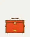 Wolf Ida Canvas And Leather Trunk Jewelry Box In Orange