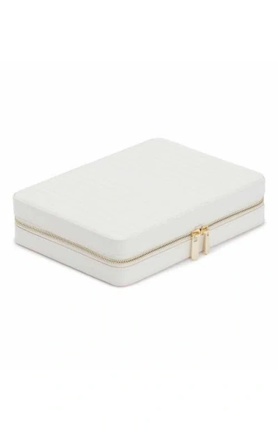 Wolf Large Maria Zip Jewelry Case In White