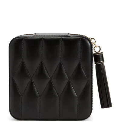 Wolf Leather Caroline Travel Jewellery Case In Black