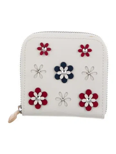 Pre-owned Wolf Leather Coin Pouch W/ Tags In White