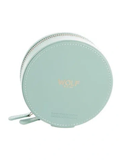 Pre-owned Wolf Leather Jewelry Bag In Blue
