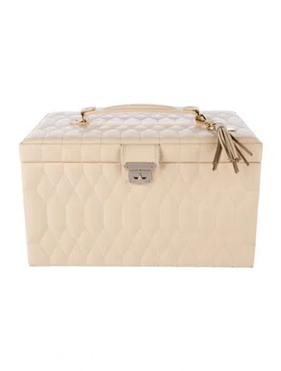 Pre-owned Wolf Leather Jewelry Case In Neutrals