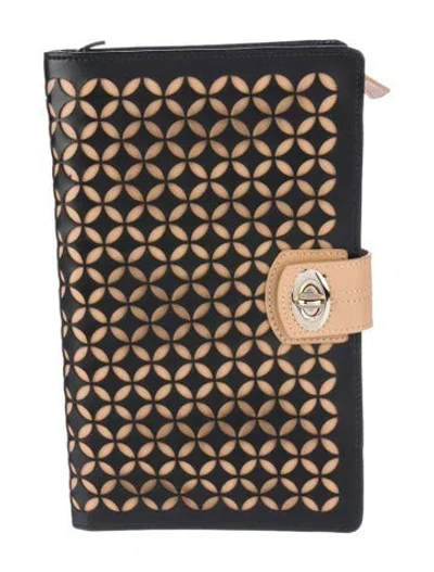 Pre-owned Wolf Leather Jewelry Portfolio In Black