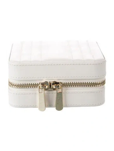 Pre-owned Wolf Leather Makeup Box In White