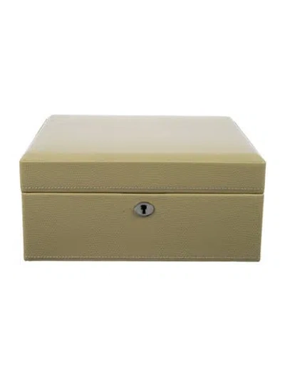Pre-owned Wolf Leather Medium Jewelry Box In Neutral