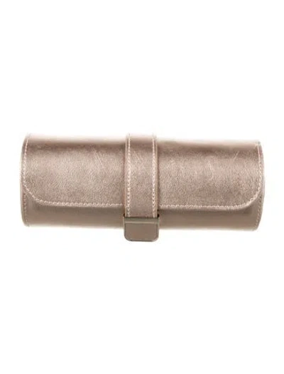 Pre-owned Wolf Leather Travel Case In Pink