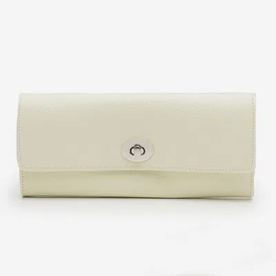 Wolf London Cream Leather Jewelry Roll In White