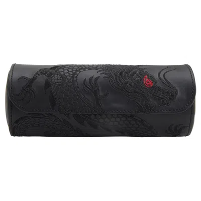 Wolf Lunar Triple Watch Roll - Year Of The Dragon In Black
