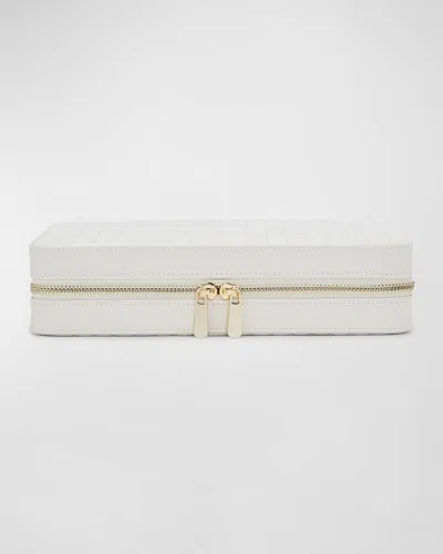 Wolf Maria Large Quilted Zip Jewelry Case In White