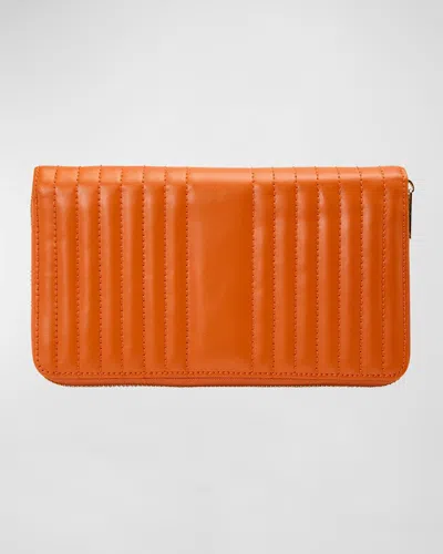 Wolf Maria Quilted Jewelry Portfolio Case In Tangerine