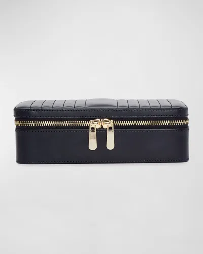 Wolf Maria Rectangle Quilted Zip Jewelry Case In Blue