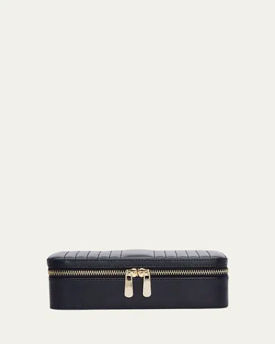 Wolf Maria Rectangle Quilted Zip Jewelry Case In Blue