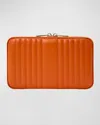 Wolf Maria Rectangle Quilted Zip Jewelry Case In Tangerine