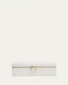 Wolf Maria Rectangle Quilted Zip Jewelry Case In White