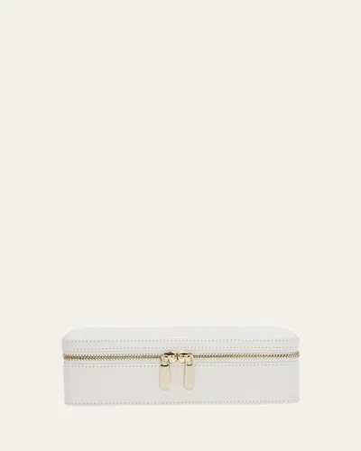 Wolf Maria Rectangle Quilted Zip Jewelry Case In White