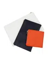Wolf Maria Set Of 3 Zip Pouches In Navy  Tangerine  & White