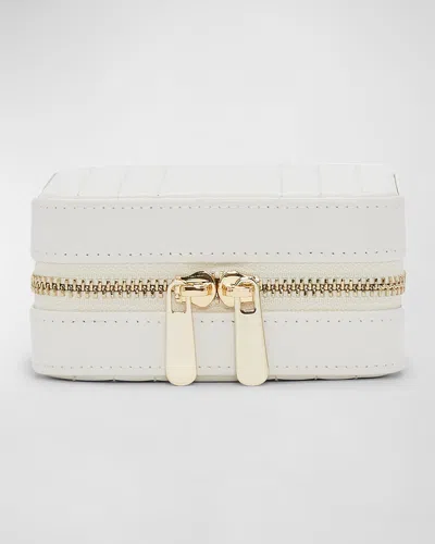 Wolf Maria Square Quilted Zip Jewelry Case In White