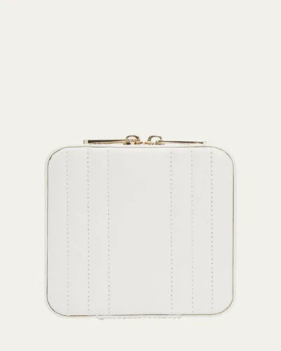 Wolf Maria Square Quilted Zip Jewelry Case In White
