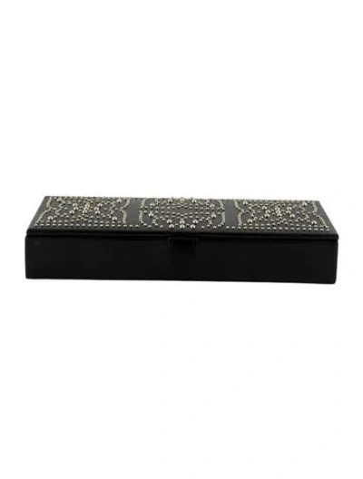 Pre-owned Wolf Marrakesh Flat Jewelry Box In Black