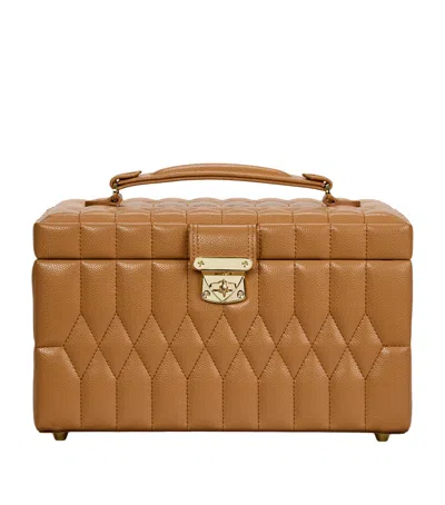 Wolf Medium Lauren Jewellery Box In Brown