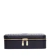 Wolf Medium Leather Maria Jewellery Case In Navy
