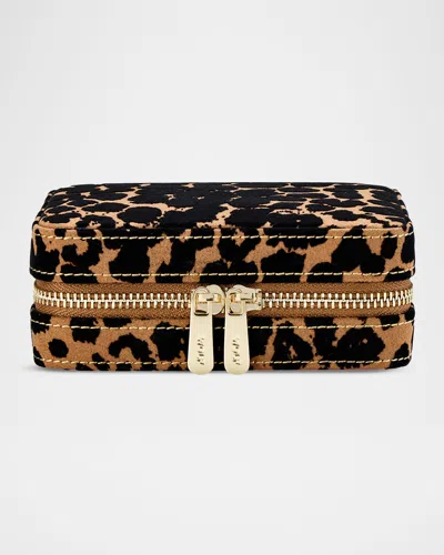 Wolf Men & Apos;s Savanna Leopard Print Jewelry Zip Case In Animal Print