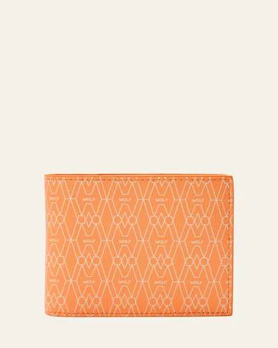 Wolf Men's Signature Billfold And Coin In Orange