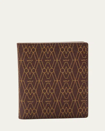 Wolf Men's Signature Id Card Case In Brown