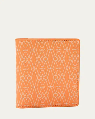Wolf Men's Signature Id Card Case In Orange