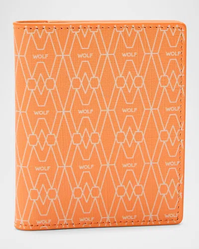 Wolf Men's Signature Id Card Case In Orange