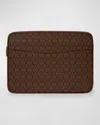 Wolf Men's Signature Laptop Zip Case In Brown