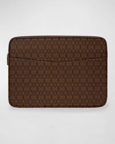 Wolf Men's Signature Laptop Zip Case In Brown
