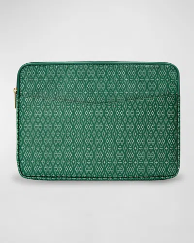Wolf Men's Signature Laptop Zip Case In Green