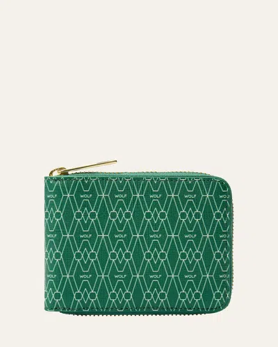 Wolf Men's Signature Zip Wallet In Green