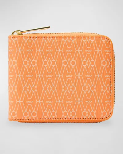 Wolf Men's Signature Zip Wallet In Orange