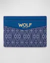 WOLF MEN'S VEGAN LOGO-PRINT CARD HOLDER