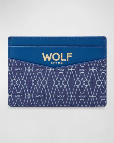 Wolf Men's Vegan Logo-print Card Holder In Blue