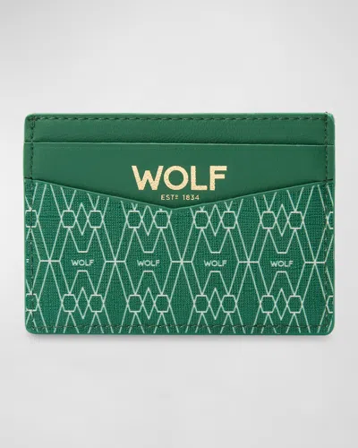 Wolf Men's Vegan Logo-print Card Holder In Green