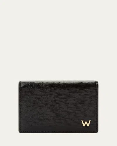 Wolf Men's W Gusset Card Case In Black