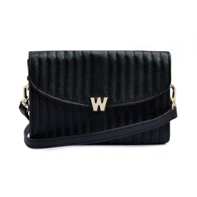 Wolf Mimi Crossbody Bag With Wristlet & Lanyard In Black
