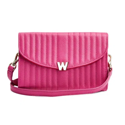 Wolf Mimi Crossbody Bag With Wristlet & Lanyard In Pink