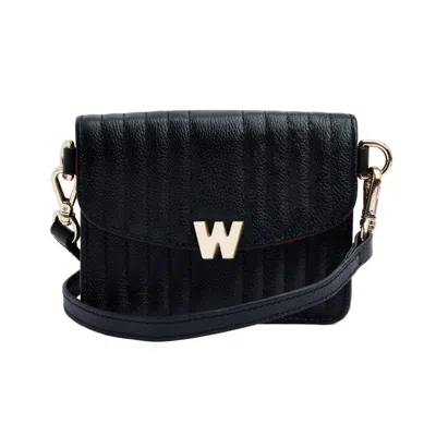 Wolf Mimi Mini Bag With Wristlet & Lanyard In Black